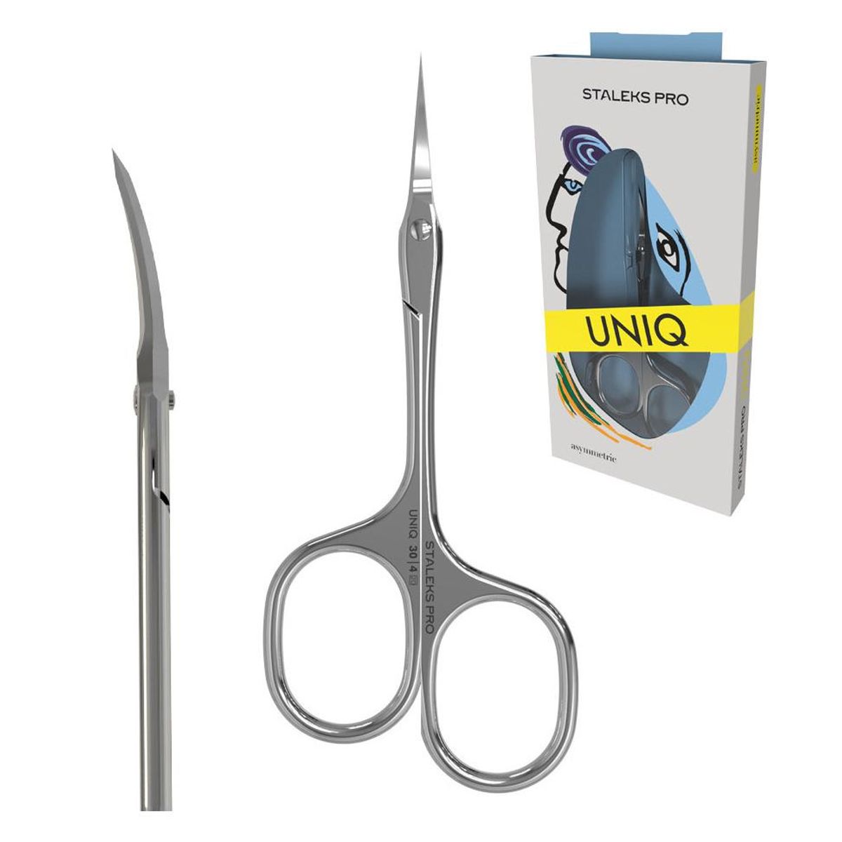 Neglebåndsaks Pro UNIQ 30  Type 4 (Professional cuticle scissors Asymmetric UNIQ SQ-30/4)