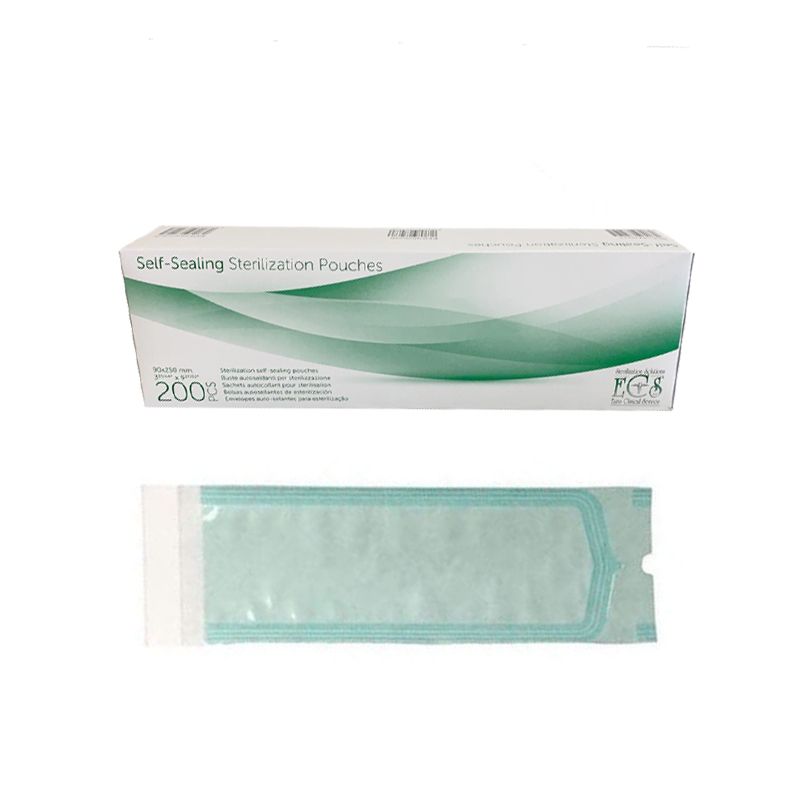 Selvforseglende steriliseringsposer 90 × 250 mm – 200 stk