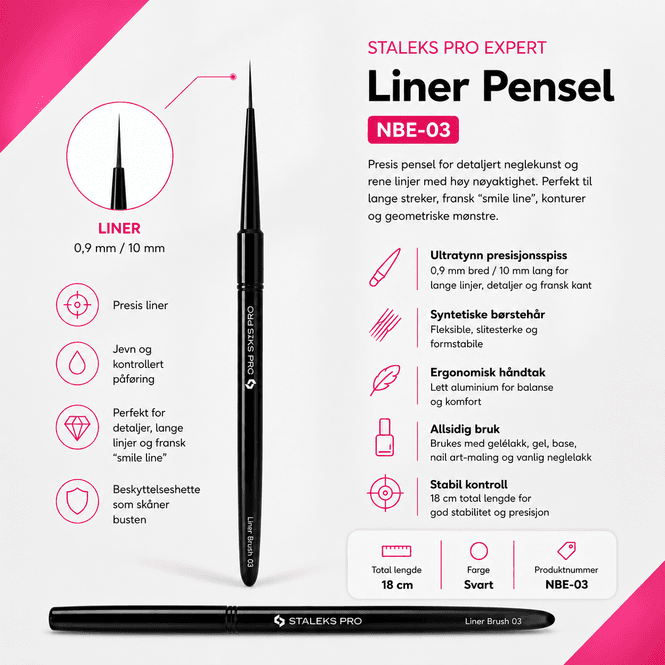 Hovedbilde Staleks Pro Expert Liner Pensel 0,9 mm / 10 mm (NBE-03)