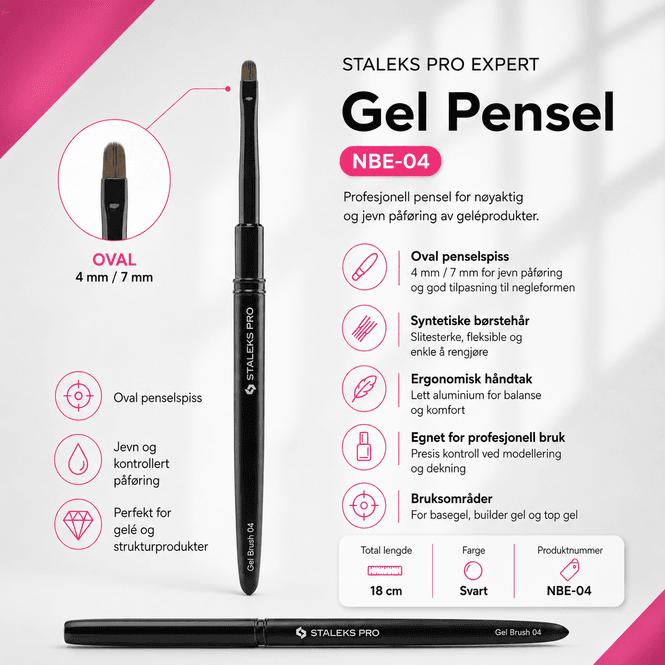 Hovedbilde Staleks Pro Expert Gel Pensel 4 mm / 7 mm (NBE-04)