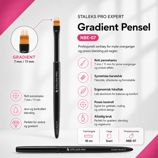 Hovedbilde Staleks Pro Expert Gradient Pensel 7 mm / 11 mm (NBE-07)