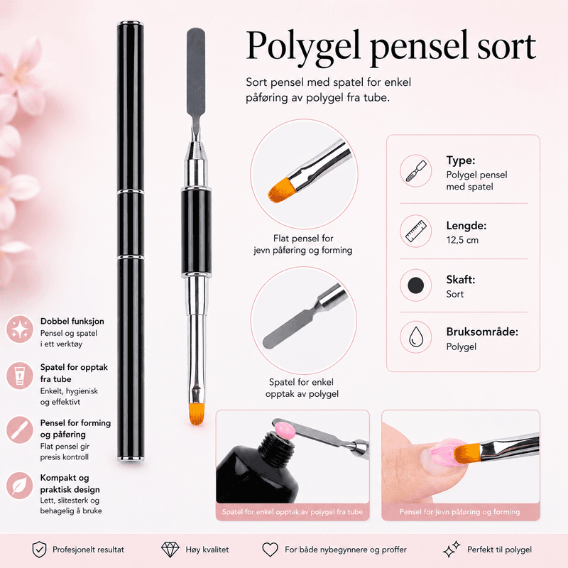 Polygel pensel sort