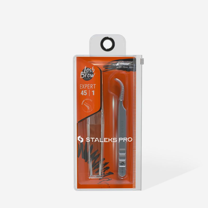 Eyelash Tweezers with Fiber Tips EXPERT 45 TYPE 1 (Curved) 