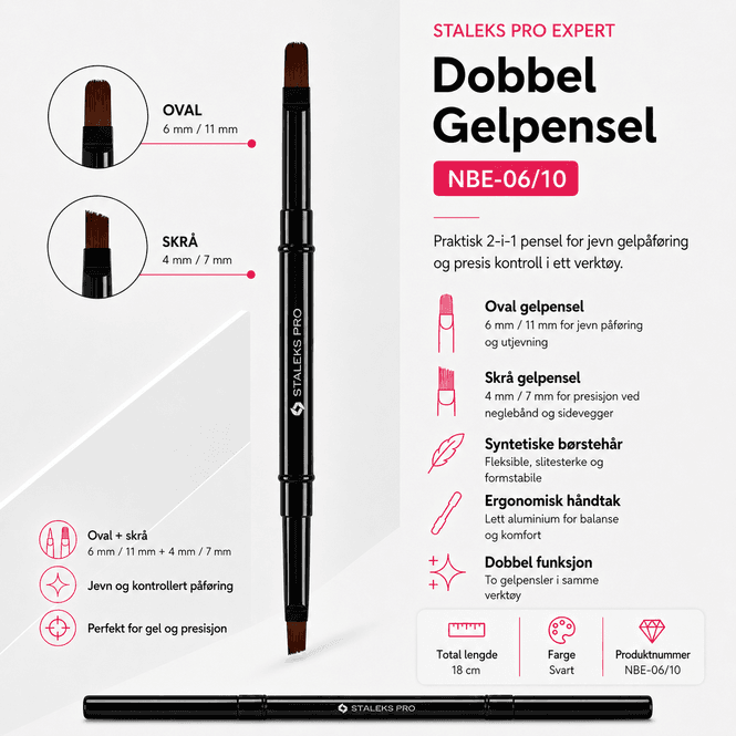Hovedbilde Staleks Pro Expert Dobbel Gelpensel 11/7 (NBE-06/10)