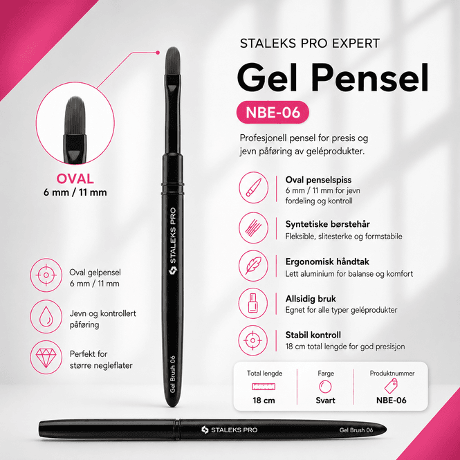 Hovedbilde Staleks Pro Expert Gel Pensel 6 mm / 11 mm (NBE-06)