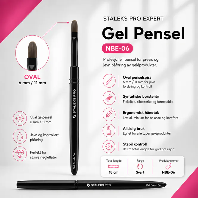 Hovedbilde Staleks Pro Expert Gel Pensel 6 mm / 11 mm (NBE-06)