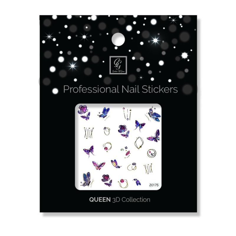 Nail Stickers – Butterflies & Hearts Queen Collection