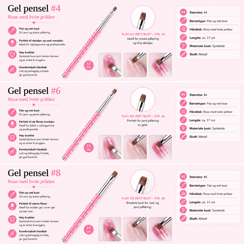 Rosa gel pensel  #8