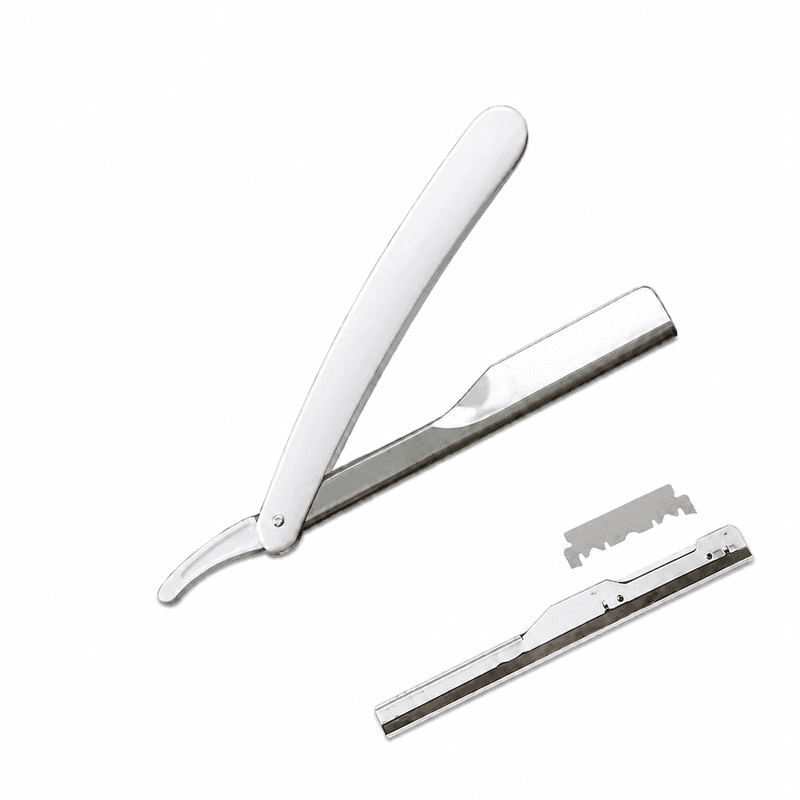 Barberkniv med utskiftbare blader - Hvit